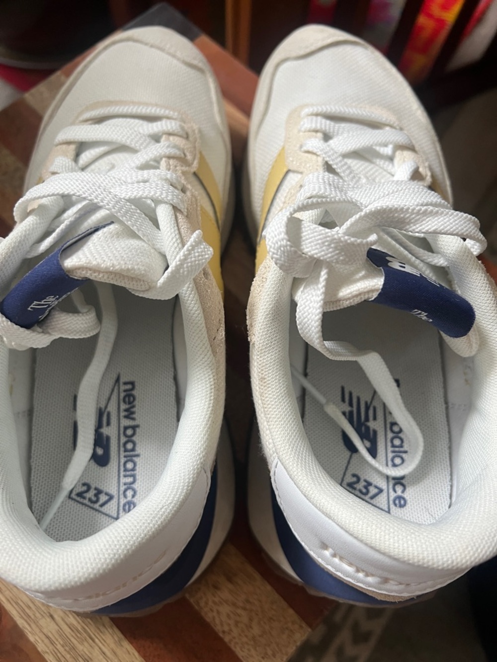 New Balance 237 sneaker shoes navy tan white 7.5 - Picture 5 of 10